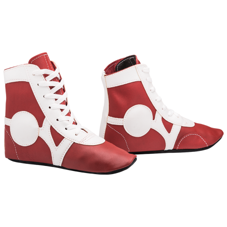 Купить Обувь для самбо SM-0102, кожа, красный Rusco в Морозовске 