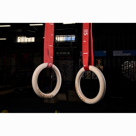 Купить Кольца гимнастические 32 мм красные стропы в Морозовске 