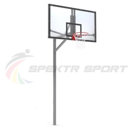 Купить Стойка баскетбольная уличная упрощенная со щитом из оргстекла, кольцом и сеткой SP D 412 в Морозовске 