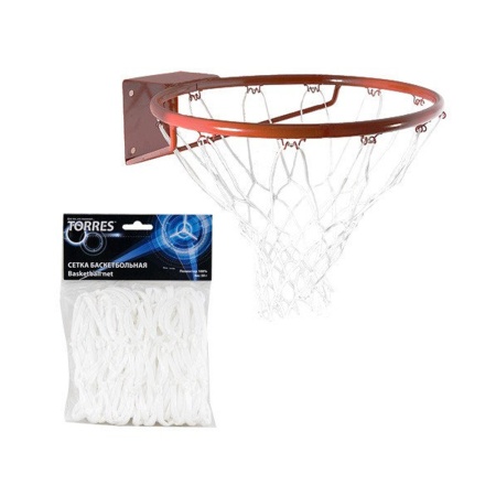 Купить Сетка баскетбольная Torres, нить 4 мм, белая в Морозовске 