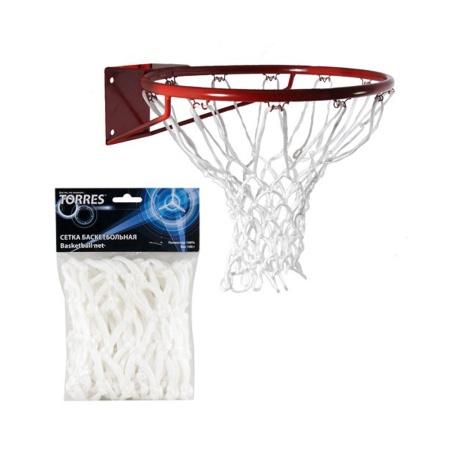 Купить Сетка баскетбольная Torres, нить 6 мм, белая в Морозовске 