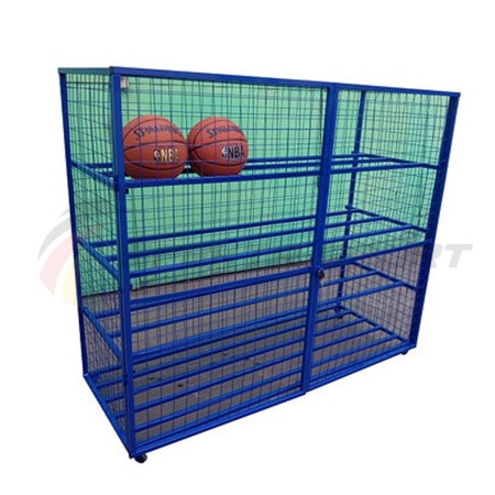 Купить Стеллаж для хранения мячей и инвентаря передвижной металлический (сетка) Цельносварной в Морозовске 